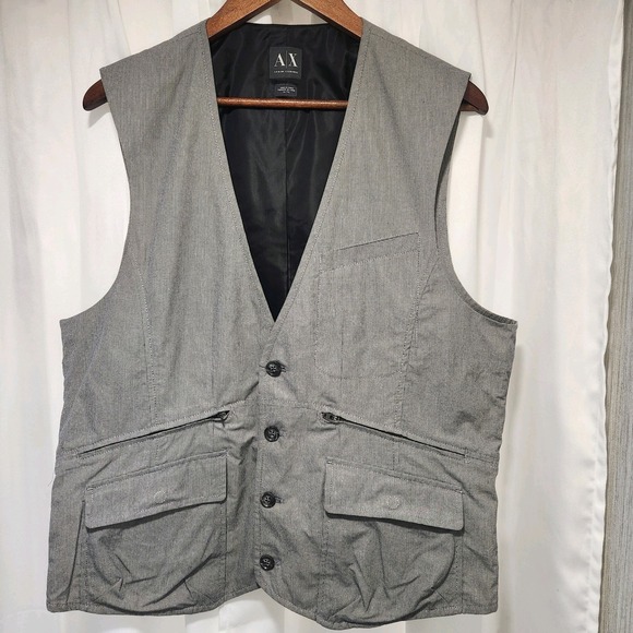 Armani Exchange Other - Armani Exchange Mens Suit Vest Waistcoat XL Grey Formal
